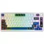 Rampage Quell Pro Mechanical Wireless 75% Keyboard with TFT Display, Gasket Mount, Hot-Swap, 2.4G + BT, White