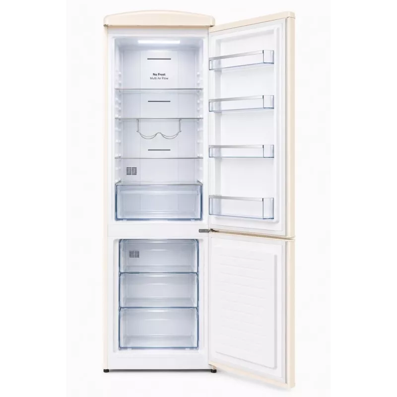 Ravanson LKK-315RC Retro Fridge Freezer 315L Total No Frost Cream