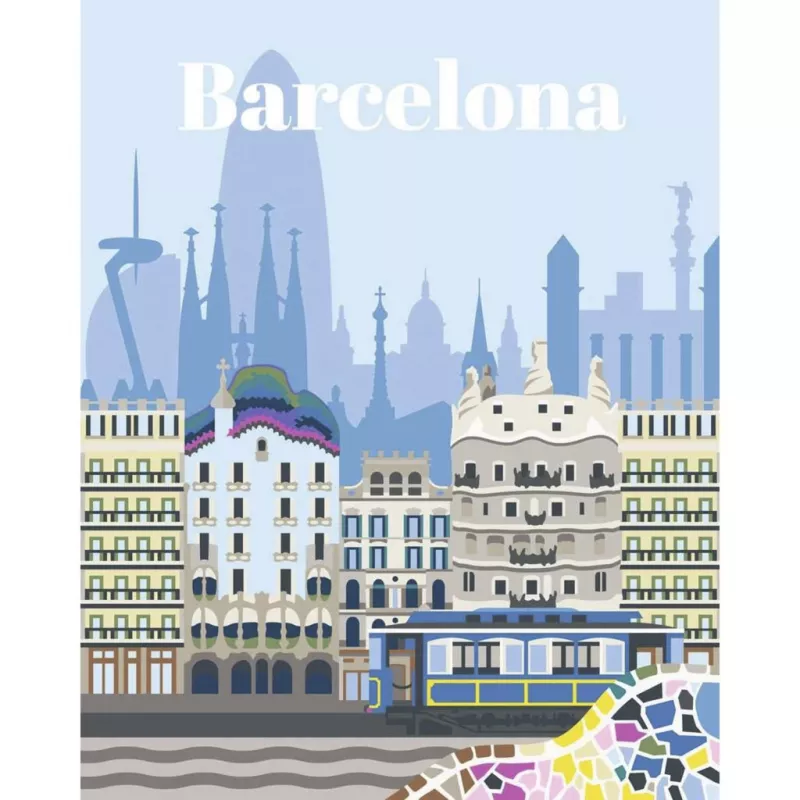RAVENSBURGER CreArt Painting by Numbers Kit - Colorful Barcelona