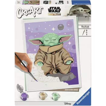 Ravensburger CreArt Star Wars - Meditierender Grogu Paint by Numbers Kit