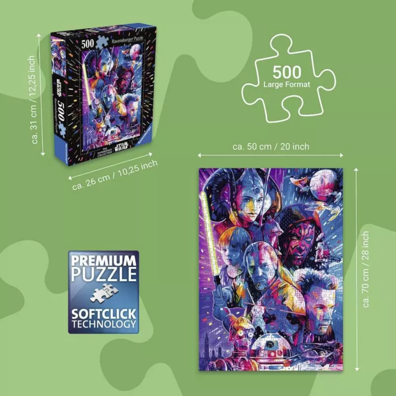 Ravensburger Puzzle Star Wars Hyperspace Collection: The Phantom Menace (500 Pieces, Large Pieces)