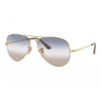 Ray-Ban Aviator Metal II Sunglasses RB3689 Gold Frame Brown Gradient Lens 62mm