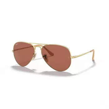 Ray-Ban Aviator Metal II Sunglasses RB3689 Gold Light Blue Gradient 58mm Unisex