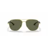 Ray-Ban Frank Sunglasses RB3683 Gold Metal Green G-15 56mm Unisex