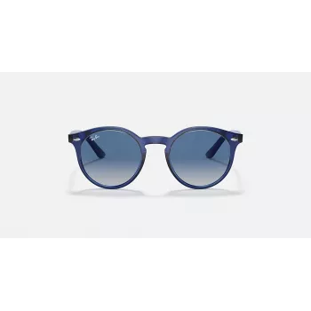 Ray-Ban Junior RJ9064S447062 Children's Sunglasses, Transparent Blue Frame, Grey Gradient Lens, 44 mm