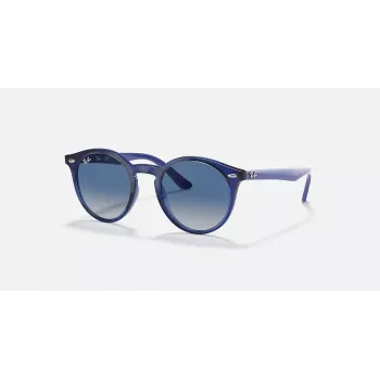 Ray-Ban Junior RJ9064S447062 Children's Sunglasses, Transparent Blue Frame, Grey Gradient Lens, 44 mm