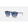 Ray-Ban Junior RJ9064S447062 Children's Sunglasses, Transparent Blue Frame, Grey Gradient Lens, 44 mm