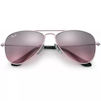 Ray-Ban Junior RJ9506S2117E5 Children's Sunglasses, Rectangular, Transparent Pink Frame, Light Brown Gradient Pink Lens, 52/14/125 mm