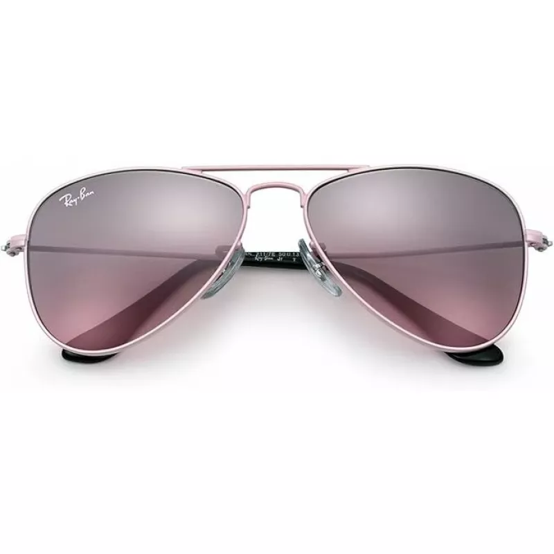 Ray-Ban Junior RJ9506S2117E5 Children's Sunglasses, Rectangular, Transparent Pink Frame, Light Brown Gradient Pink Lens, 52/14/125 mm