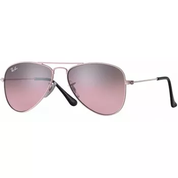 Ray-Ban Junior RJ9506S2117E5 Children's Sunglasses, Rectangular, Transparent Pink Frame, Light Brown Gradient Pink Lens, 52/14/125 mm