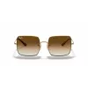 Ray-Ban RB1971-914751 Square 1971 Sunglasses - Polished Gold Frame, Brown Gradient Lens, 54mm