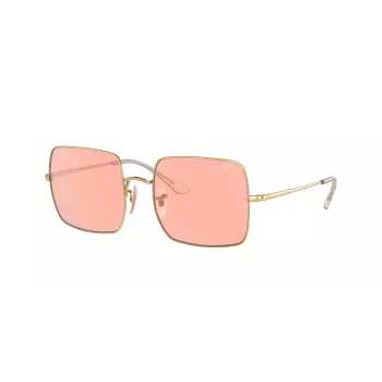 Ray-Ban RB1971 Square 1971 Classic Sunglasses Gold Pink-Brown Gradient 54mm