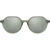 Ray-Ban RB2195 Hawkeye Sunglasses Transparent Grey Light Blue/Violet Gradient 51mm