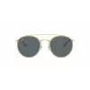 Ray-Ban RB3647N Round Double Bridge Sunglasses Copper Frame Light Blue Gradient Lens 51mm