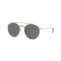 Ray-Ban RB3647N Round Double Bridge Sunglasses Copper Frame Light Blue Gradient Lens 51mm