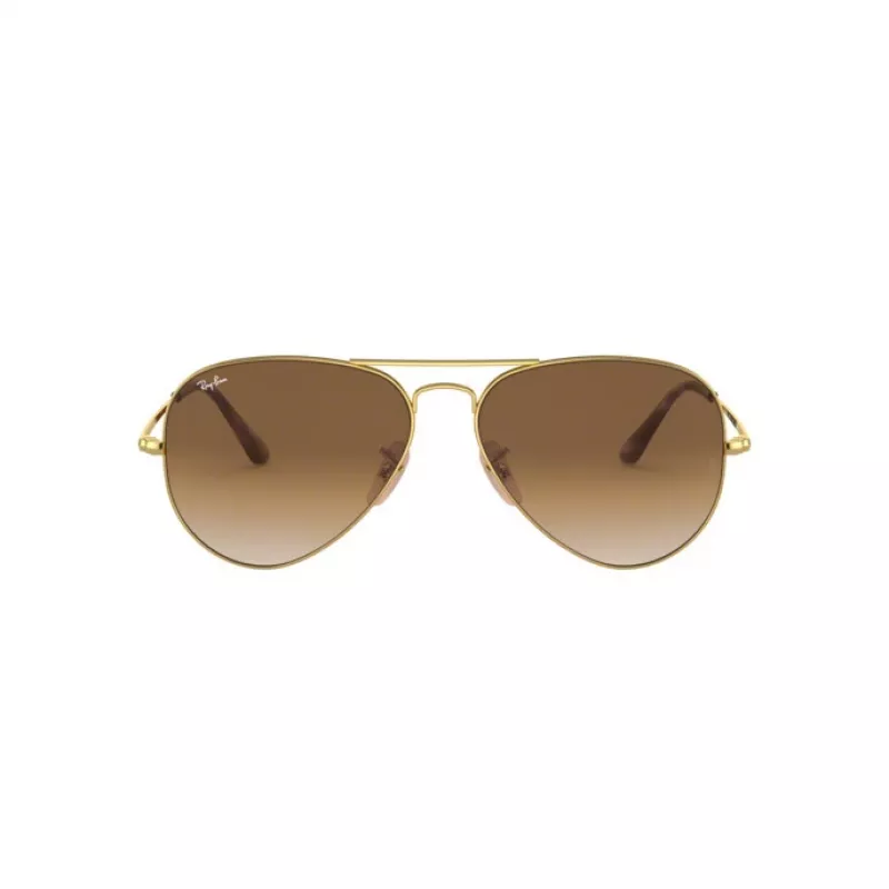 Ray-Ban RB3689 Aviator Sunglasses Gold Frame Brown Gradient Lens 58/14/140 mm
