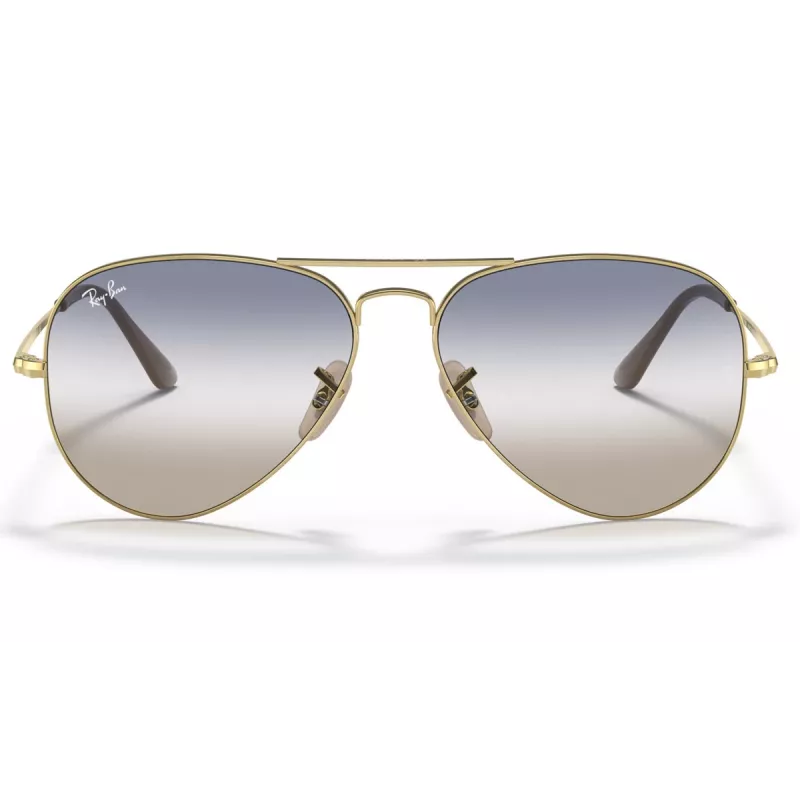 Ray-Ban RB3689 Aviator Sunglasses Gold Green Gradient 58mm Unisex