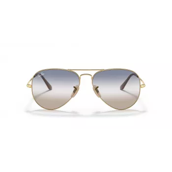 Ray-Ban RB3689 Aviator Titanium Sunglasses Gold Frame Green G-15 Lens 58mm