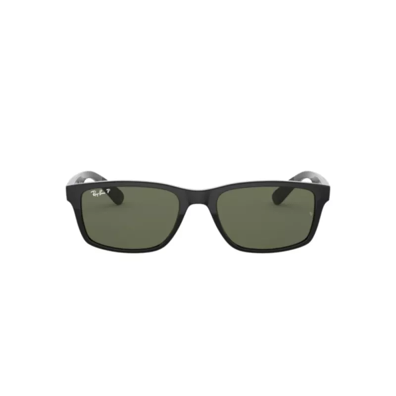 Ray-Ban RB42346019A58 Men's Square Polarized Sunglasses - Black/Green 58/14/140 mm