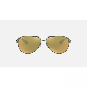Ray-Ban RB8313 Chromance Aviator Sunglasses Gunmetal Green Mirror Polarized 61mm