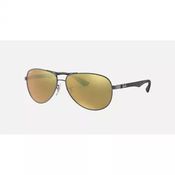 Ray-Ban RB8313 Chromance Aviator Sunglasses Gunmetal Green Mirror Polarized 61mm
