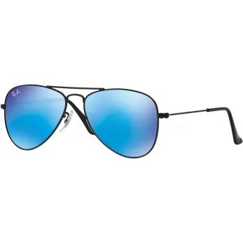 Ray-Ban RJ9506S201555 Children's Sunglasses, Shiny Black Frame, Green Classic G-15 Lenses, 50/13/120 mm