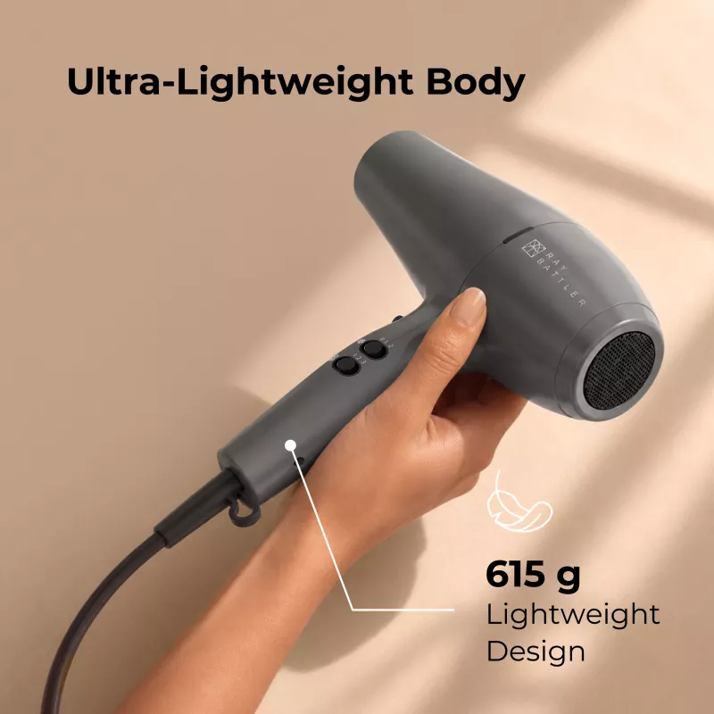 Ray Battler RB 0911 Hair Dryer HD-0911 - 2000W Ionic Ceramic with Cool Shot, Black