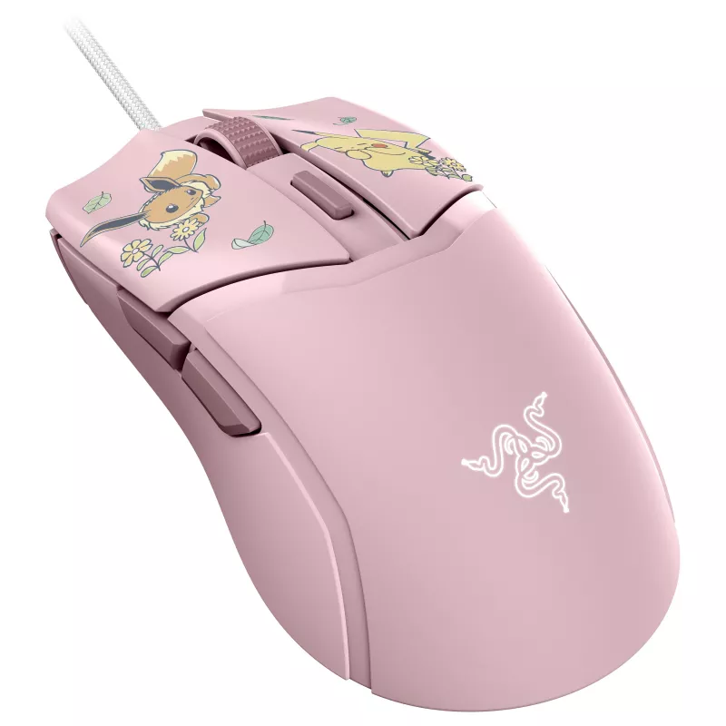 Razer Cobra – Pikachu & Eevee Edition Wired Gaming Mouse, 8500 DPI Optical Sensor, Chroma RGB Underglow, 6 Programmable Buttons, Symmetrical Right-Handed