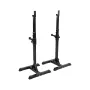 REBEL ACTIVE Adjustable Barbell Rack / Squat Stand - 200 kg Capacity, 10 Height Levels, Black/Red