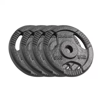 REBEL ACTIVE Cast Iron Weight Set 4x5kg, Bore 31mm, Disc with Handles