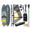 REBEL ACTIVE Inflatable Stand Up Paddleboard with Windsurfing Rig, 305x76x15 cm, Complete Set with Paddle, Pump, Leash, Backpack