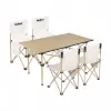 Rebel Active RBA-5600 Camping Set - Table and 4 Chairs, Aluminum Frame, Foldable, Blue
