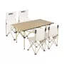 Rebel Active RBA-5600 Camping Set - Table and 4 Chairs, Aluminum Frame, Foldable, Blue