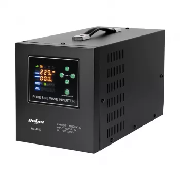 Rebel POWER-1500-LFP4 Emergency Power Supply – Pure Sine Wave Inverter with 12V Charging Function, 230V, 1500VA/1050W