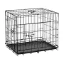 REBEL RA-1201 Foldable Metal Dog Crate, Medium 61x46x51 cm, Black