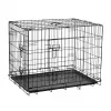 REBEL RA-1202 Metal Dog Crate, Foldable Pet Cage, Large 76x53x59 cm, Black