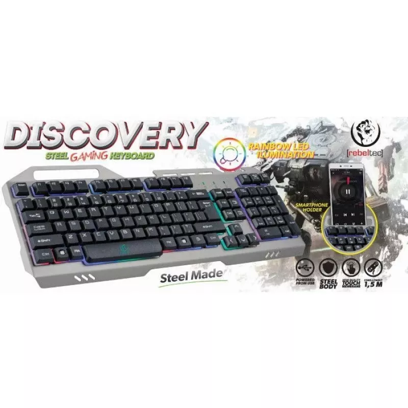 Rebeltec Universal Gaming Keyboard Discovery Metal Grey