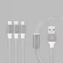 Recci Universal Delicate RCS-H120 3 in 1 Micro USB + 2 x Lightning Fast Charging 1.2 m Grey