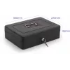 RED EAGLE BOX-300 Metal Cash Box with Key Lock, Black, Steel