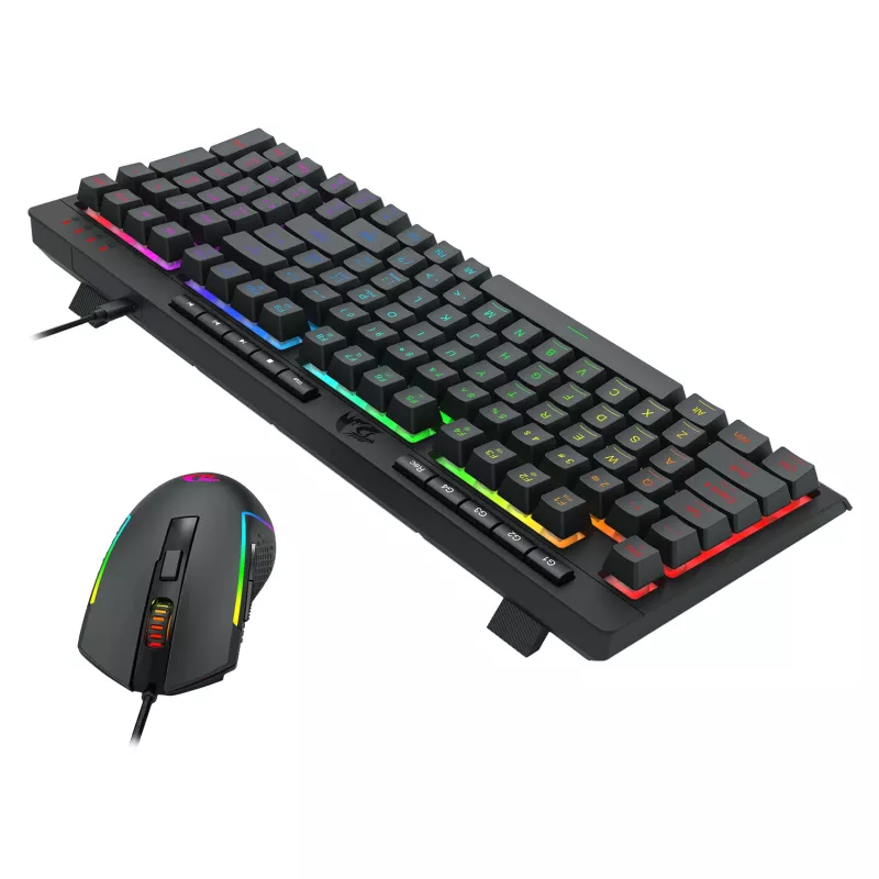 Redragon 4-in-1 RGB Gaming Combo: Full-Size Membrane Keyboard, Optical Mouse, Cloth Mousepad & Stereo Headset