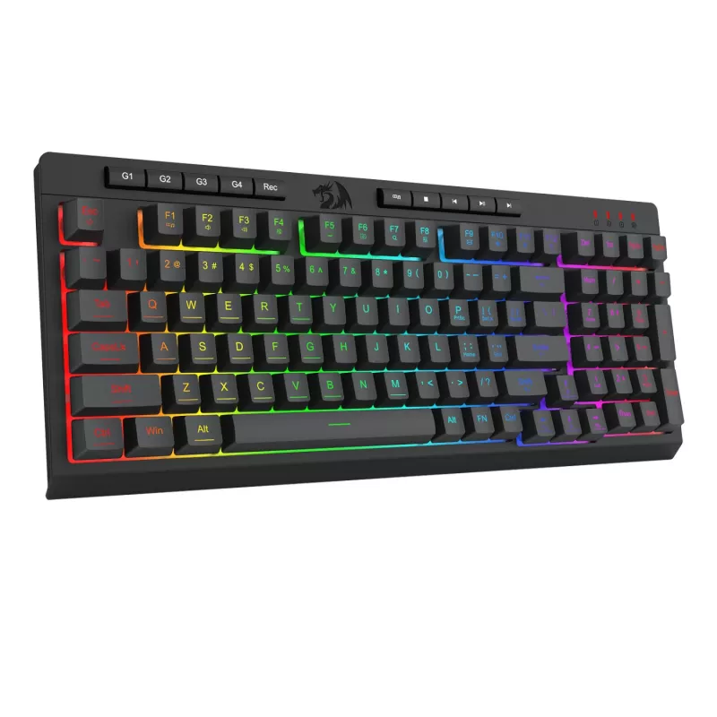 Redragon 4-in-1 RGB Gaming Combo: Full-Size Membrane Keyboard, Optical Mouse, Cloth Mousepad & Stereo Headset