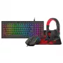 Redragon 4-in-1 RGB Gaming Combo: Full-Size Membrane Keyboard, Optical Mouse, Cloth Mousepad & Stereo Headset