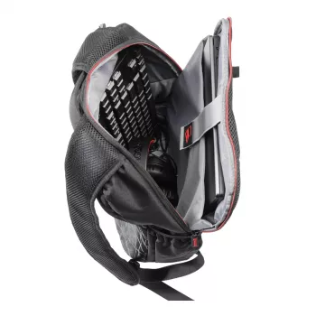 REDRAGON AENEAS 15 Gaming Backpack - Water-Resistant Polyester, Padded 15.6 inch Laptop Compartment, Black with Red Accents