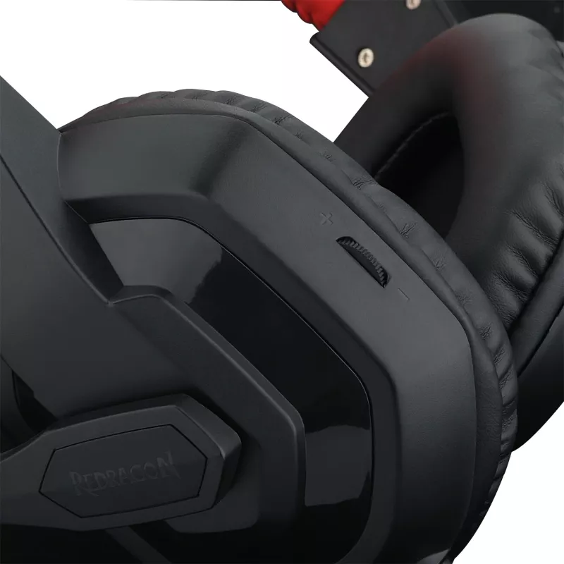 REDRAGON ARES Over-Ear Wired Gaming Headset with Red LED, Omnidirectional Boom Mic, 40mm Drivers, 3.5mm Jack, Black