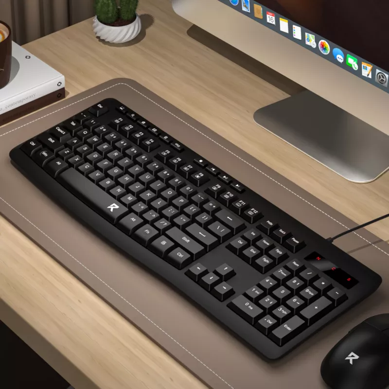 Redragon BK-7366 Full-size Ergonomic Wired Membrane Office Keyboard - Black