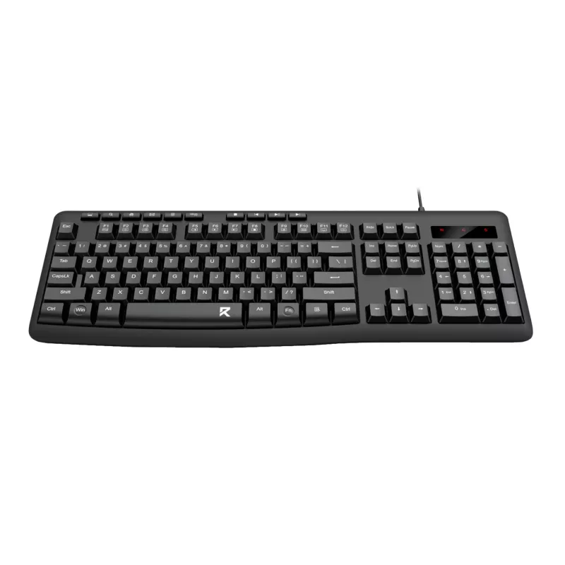 Redragon BK-7366 Full-size Ergonomic Wired Membrane Office Keyboard - Black