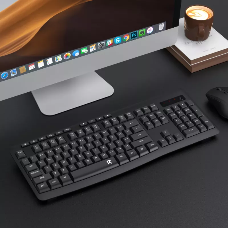 Redragon BK-7367 Full-size Ergonomic Wireless Membrane Office Keyboard - Black