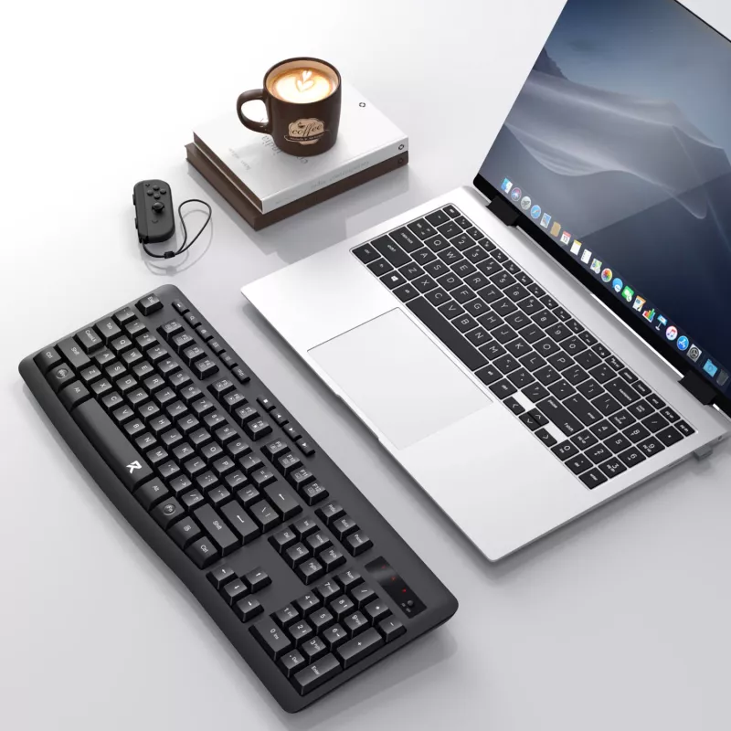 Redragon BK-7367 Full-size Ergonomic Wireless Membrane Office Keyboard - Black