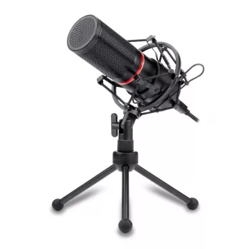 REDRAGON BLAZAR Cardioid USB Gaming Microphone with Tripod Stand, Pop Filter and Shock Mount - Black