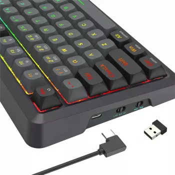 Redragon BRAGI PRO K688 98+1 Gasket Wireless Mechanical Keyboard (Triple Mode, RGB, Hot-Swappable, Cream Linear Switches)
